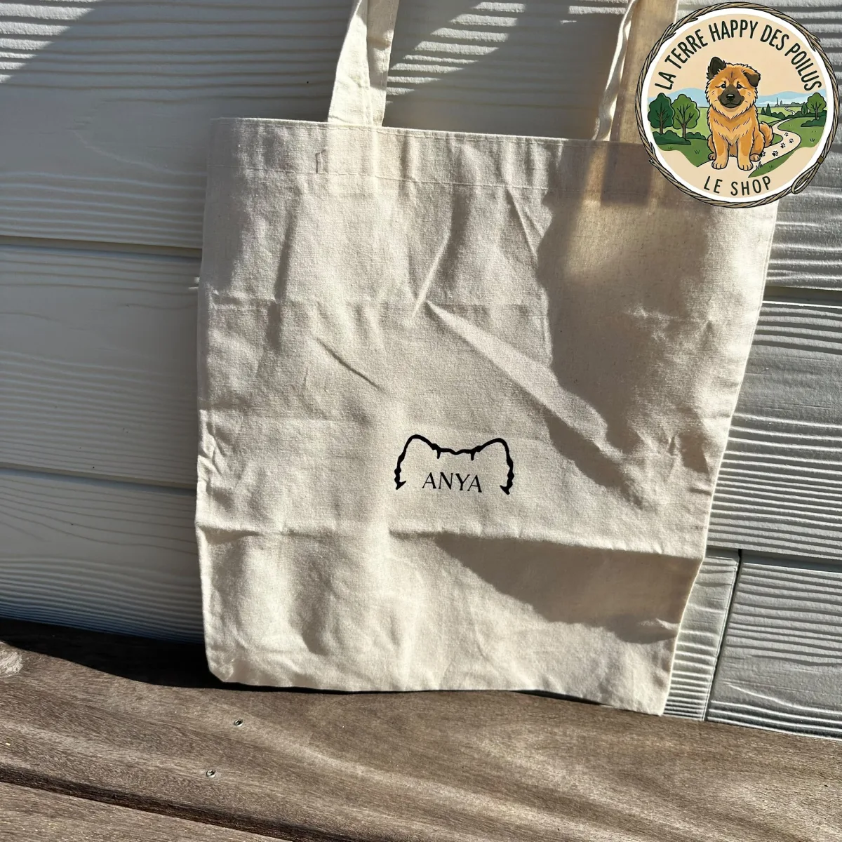 Tote bag - Vivre d'amour, d'eau fraîche et de balades avec mon poilu - Accessoire et cadeau pour propriétaire de chien passionné - Vue 3