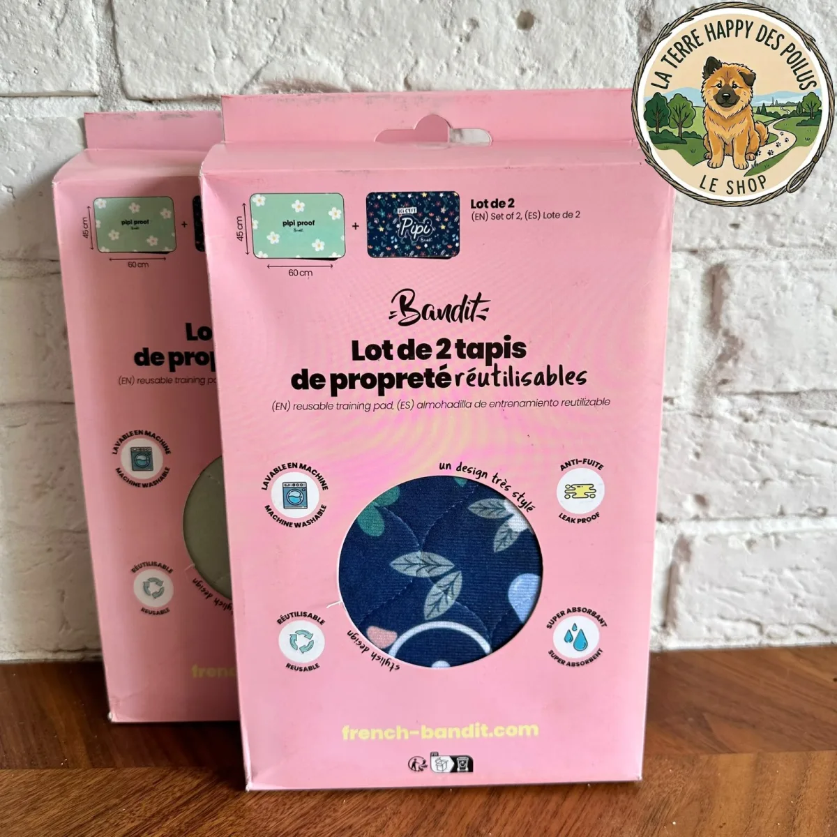 2 Tapis de propreté lavables - Bandit - Soin naturel et hygiène douce pour animaux
