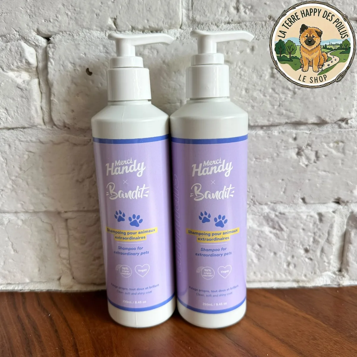 🇫🇷 Shampoing pour animaux extraordinaires Bandit x Merci Handy - Soin naturel et hygiène douce pour animaux