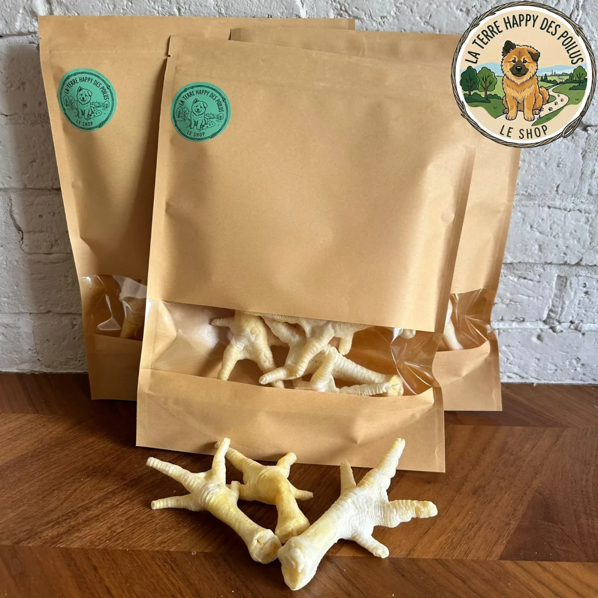 Pattes de Poulet soufflé mastication chien Caen